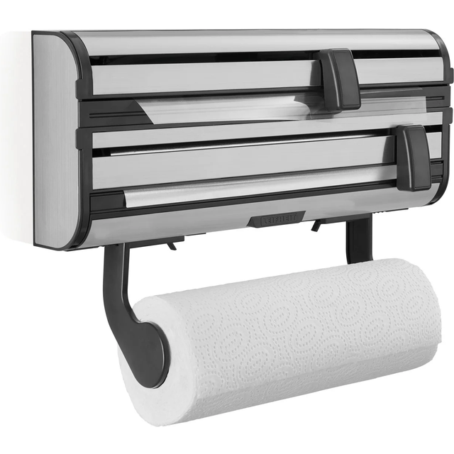 Wall roll holder, Stainless Steel, Silver, 38.5 x 16.2 x 8.5 cm