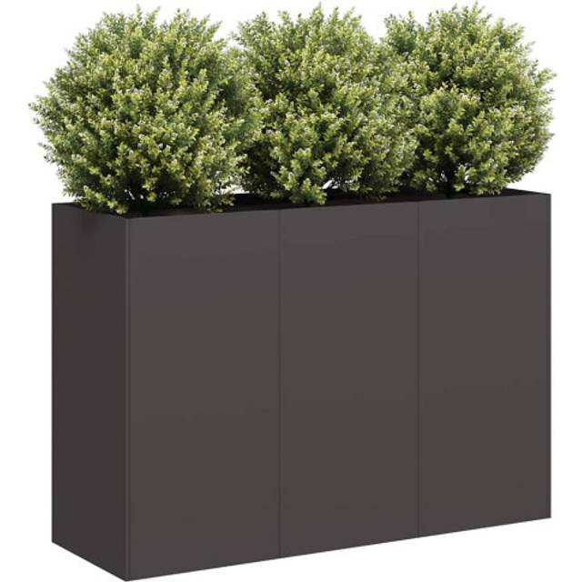 (steel/black, 120 x 40 x 80 cm) vidaXL Planter Outdoor Flower Pot Garden Raised Bed Patio Plant Pot Steel