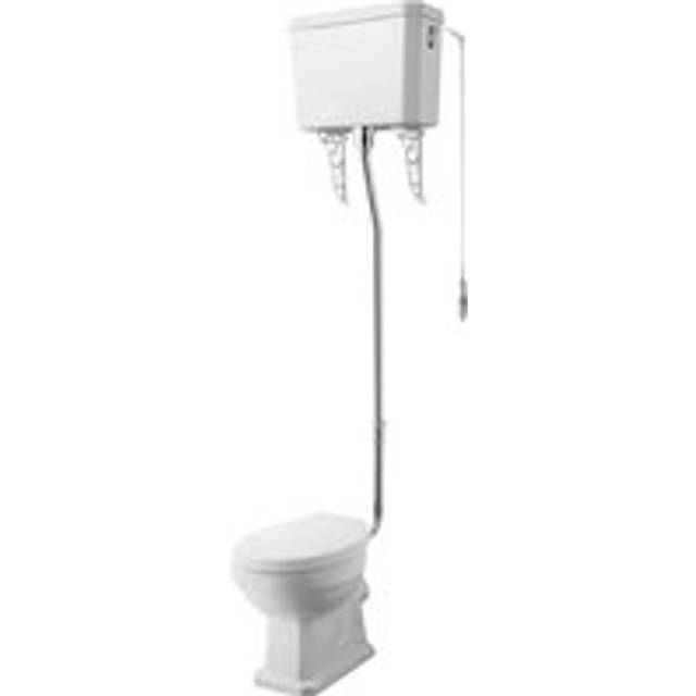 Balterley - Kinston Traditional High Level Toilet Pan, Cistern, Flush Pipe Kit & Soft Close Seat - White