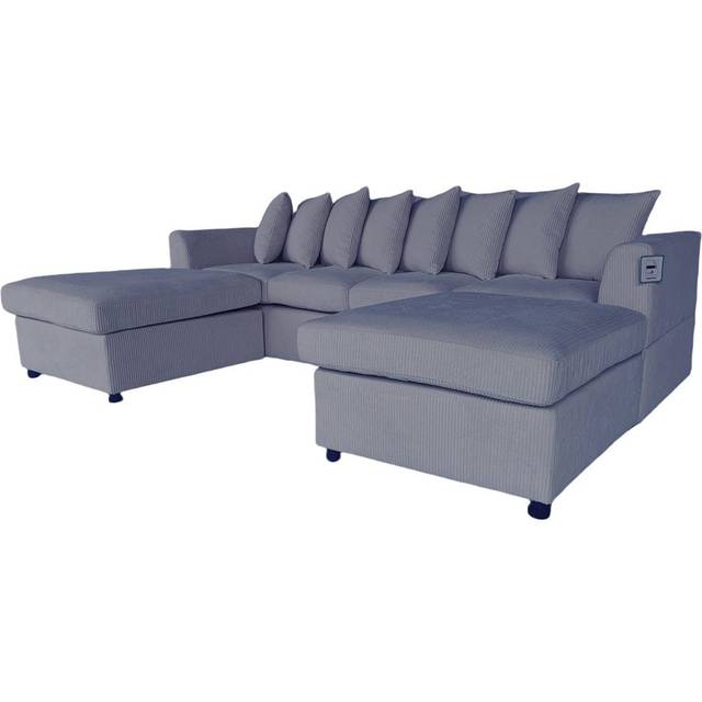 Roze Upholstered Sofa - Grey (68cm H X 260cm W X 170cm D)