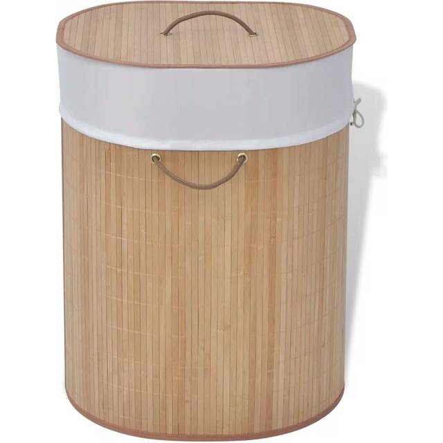 Bamboo Laundry Bin - Natural (60cm H X 45cm W X 35cm D)