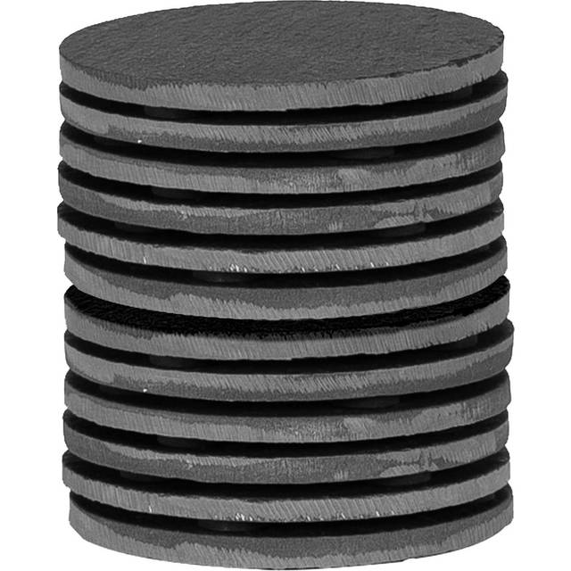 Argon Tableware Linea Round Slate Coasters - 10cm - Pack of 12 - Black (3.9cm W X 3.9cm D)