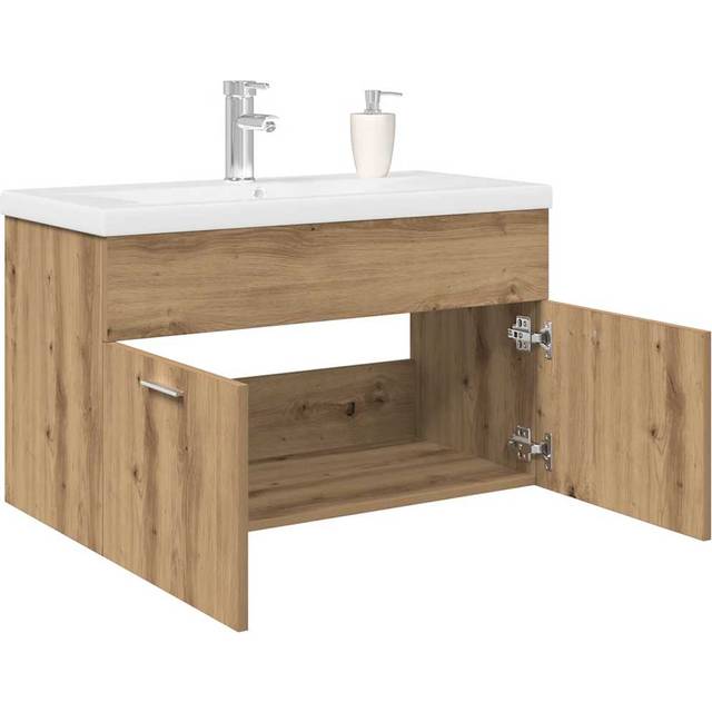 vidaXL Sink Cabinet with Built-in Basin and Faucet Artisan Oak - Brown