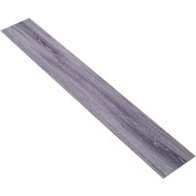 14Pcs Dark Grey Wood Grain Click-Lock SPC Vinyl Flooring with 1mm Sound Insulation Cotton on The Back, 3.12m² Pack - One Size