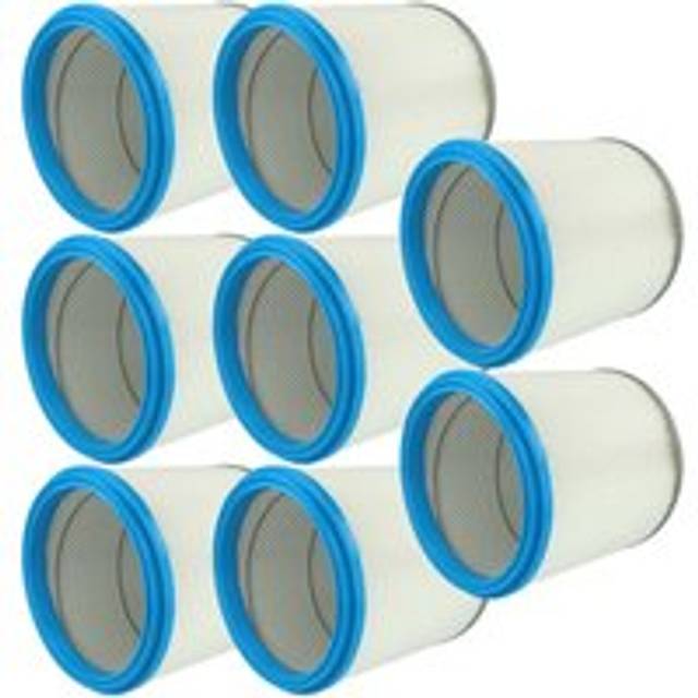 Vhbw - 8x Cartridge Filter compatible with Hilti TDA-VC40U, tda-vc 40, TDA-VC20UM, tda-vc 20, tda-vc 30 Vacuum Cleaner - Blue Silver White