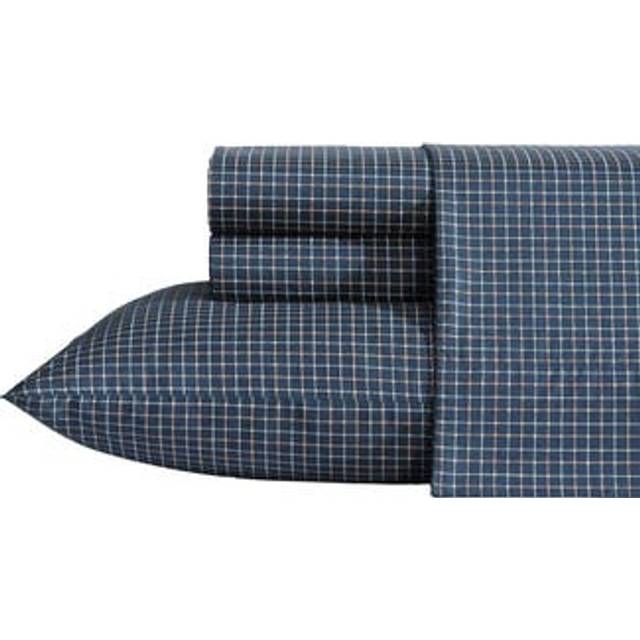 Reece Plaid Navy Queen Sheet Set