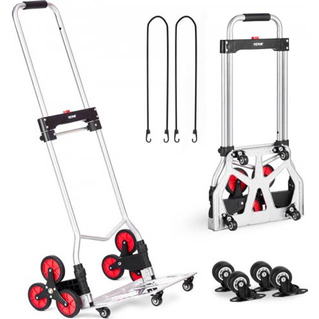 VEVOR Stair Climbing Cart Heavy Duty Folding Hand Truck Dolly 260 lbs 10 Wheels