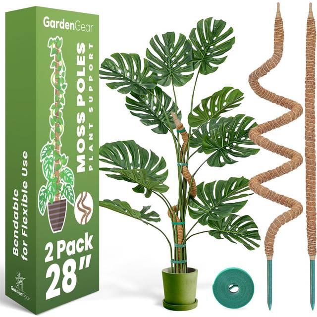 2 Pack 28 Moss Pole  Monstera Plant Support  Bendable Plant Trellis Moss Pole for Plants Monstera  Moss Poles for Climbing