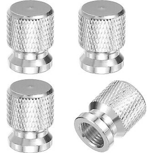 4 Pcs Aluminum Tire Valve Stem Caps Vehicle Car Tire Valve Air Cap Covers Silver