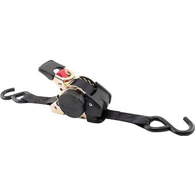 Erickson 34415 Pro Series Black Retractable Ratcheting Tie-Down Strap (Pack of 2 1 x 10')