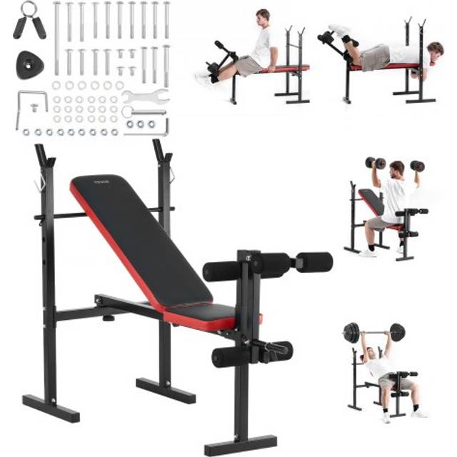 VEVOR Hantelbank Sit-Up-Bank Trainingsbank Krafttraining Einstellbar 172kg