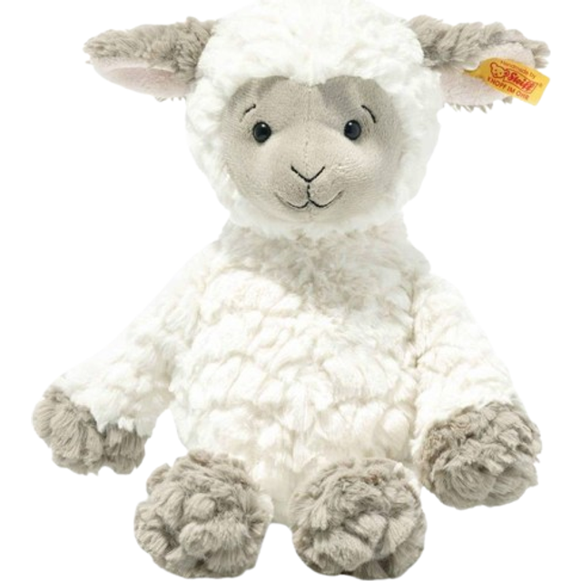 Steiff Lita Lamm vitbrun 30 cm, mjuka gosiga vänner, mjukt mjukisdjur får, strukturerad plyschpäls, gosedjur för pojkar, flickor och spädbarn från 0 månader