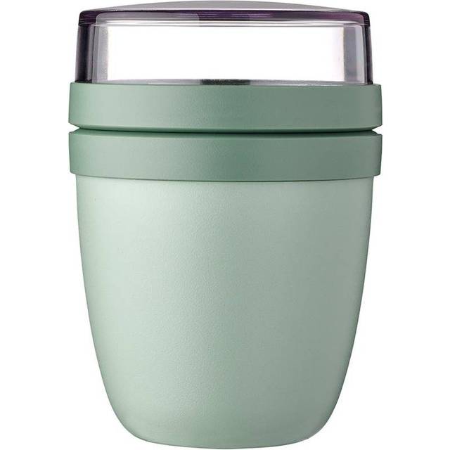 Mepal Overnight Havre burk – mini – praktisk yoghurtkopp och müslikopp – separata fack för yoghurt och müsli – lämplig för frys, mikrovågsugn och diskmaskin – 300 ml + 120 ml – nordisk salvia
