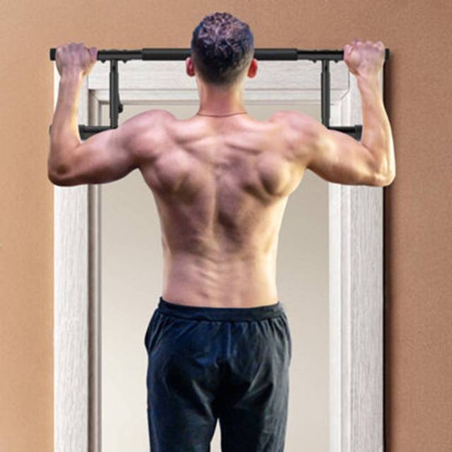 SPORTNOW Pull-Up Bar Doorway Push Up Stand w/ Resistance Bands - Blue - 100L x 38W x 27H cm | TJ Hughes