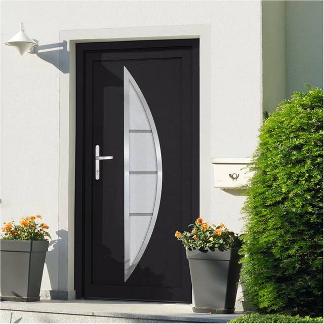 Ytterdörr antracit 98x208 cm PVC