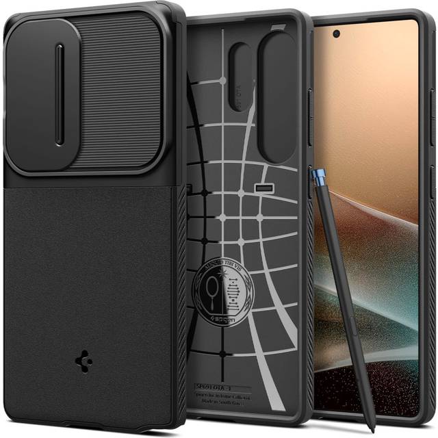 Spigen Optik Armor Case Kompatibel med Samsung Galaxy S25 Ultra Skal Fodral -Svart