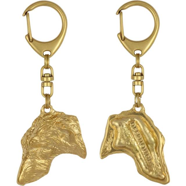 Deerhound, Scottish Deerhound - Gilded key ring with dog, handbag decoration, luxury accessory by Art-Dog brand