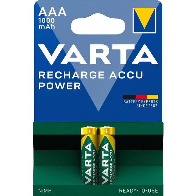 VARTA Recharge Accu Power AAA-batteri 1000 mAh, 2-pack