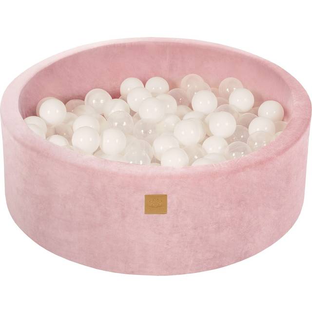 Round Ball Pit MeowBaby® Velvet, Puderrosa 90x30 cm