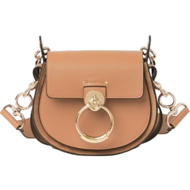 Chloe Tess Small Shiny And Suede Calfskin Shoulder Bag - Yellow (Size W: 7.9  x H: 6.7  x D: 2.8)