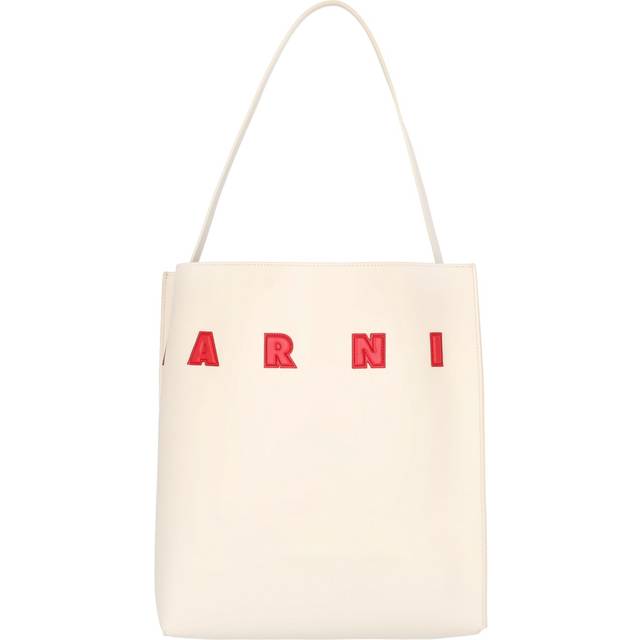 Marni Women's Ivory Leather Medium Museo Shoulder Bag in White | SHMP0106U0P6483 Color ZO721 (One Size)