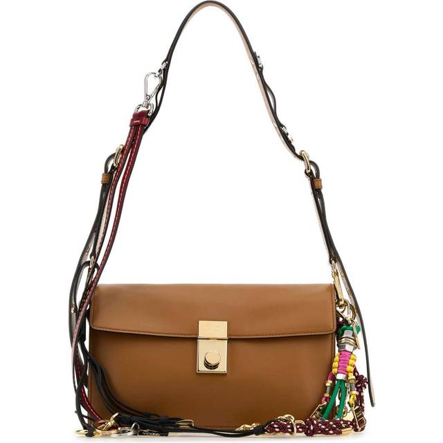 Prada `Prada Soft Sound` Small Bag With Charms - Brown - UNIQUE