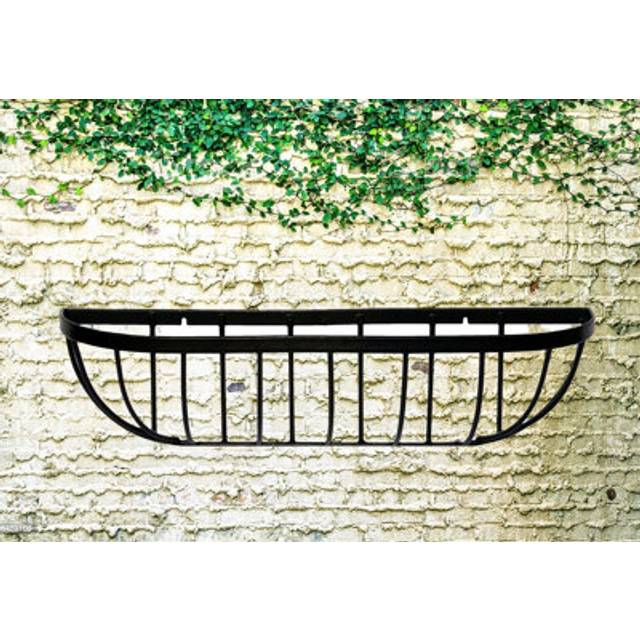 Large Wall Trough Planter 30 Inch Wrought Iron Wall Mounted Basket