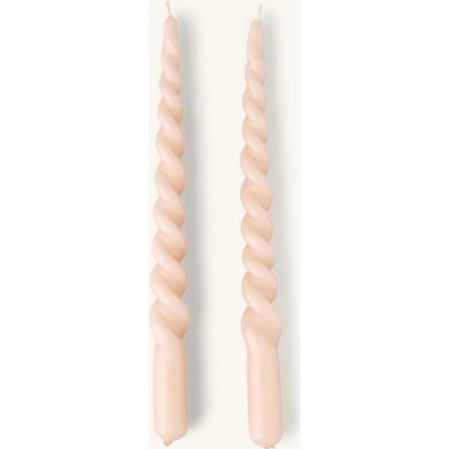 Twisted candles 28 cm - Paraffin wax. 28 x 2.2 cm. 2 pcs. - Sand - Søstrene Grene