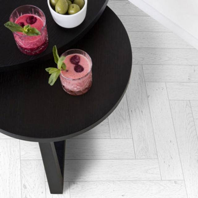 "(1m(3'3"") X 3m(9'9"")-3mÂ², Pluto White Herringbone) Herringbone Wood Effect Vinyl Flooring For LivingRoom, Kitchen Vinyl Sheet"