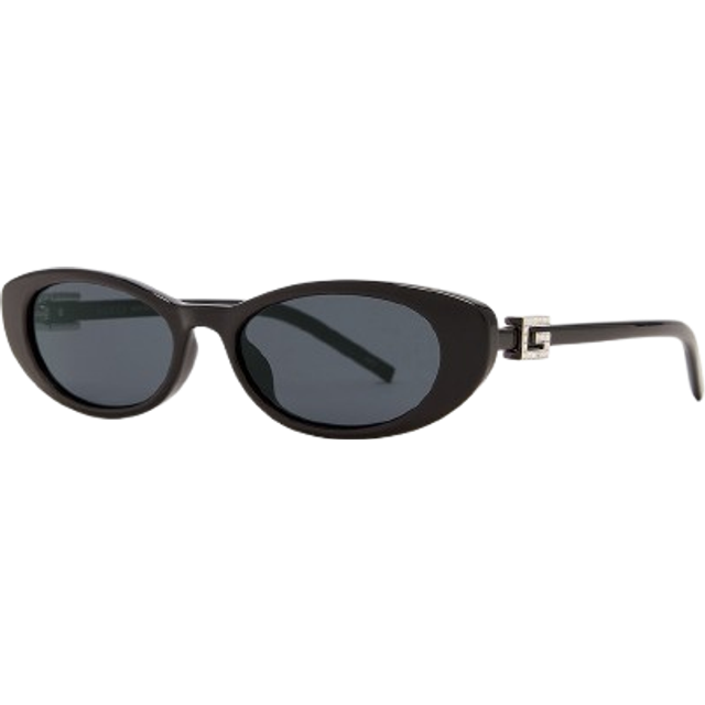 Gucci, Tilbehør, Dame, Sort, 52 MM, Uld, Stilfulde solbriller med sølvlogo
