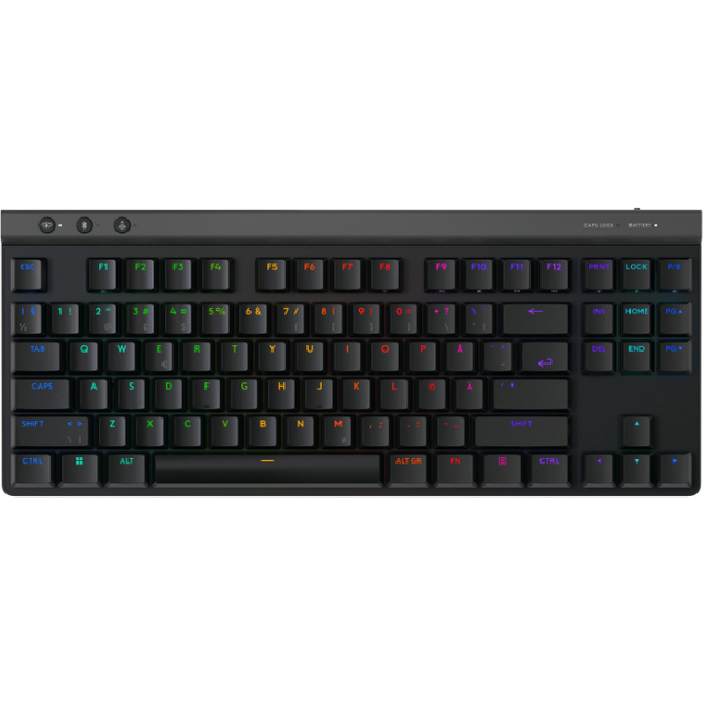 Logitech G G515 - Tangentbord - LIGHTSPEED - TKL - bakgrundsbelyst - trådlös - 2.4 GHz, Bluetooth, USB - svart