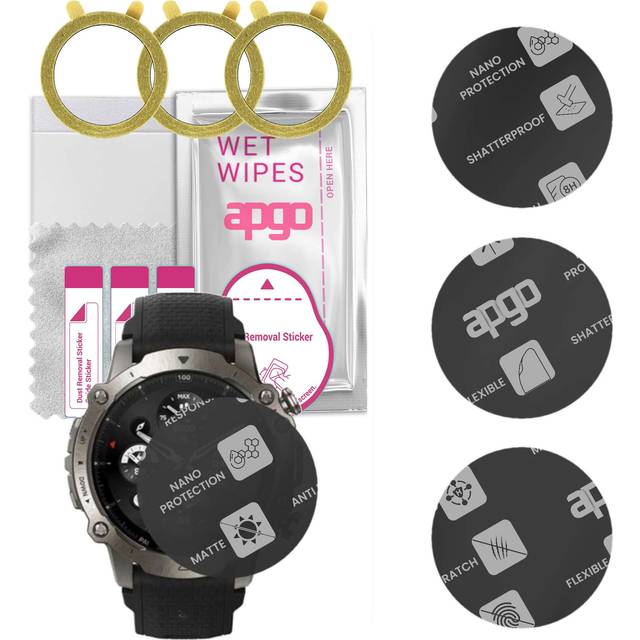 3x apgo MATTE Hybrid protective glass compatible with Amazfit Falcon, flexible nano glass, great replacement for tempered glass, scratch-resistant, fu