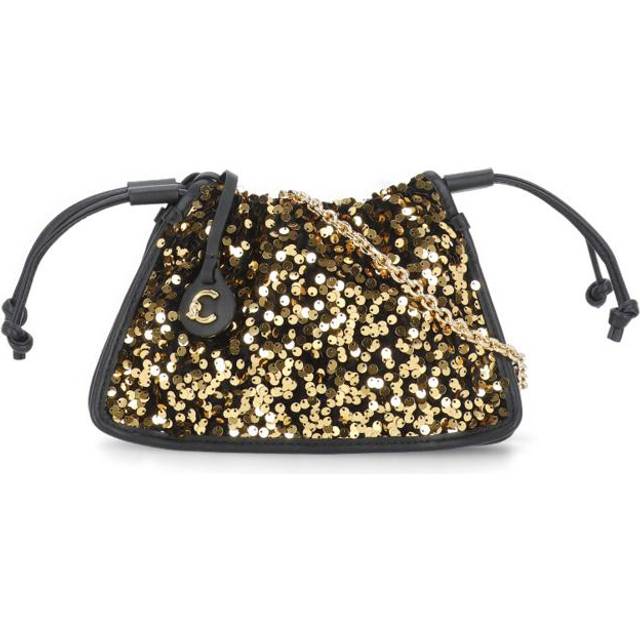Coccinelle, Cross Body Bags, female, Yellow, ONE SIZE, Golden Sequin Leather Handbag