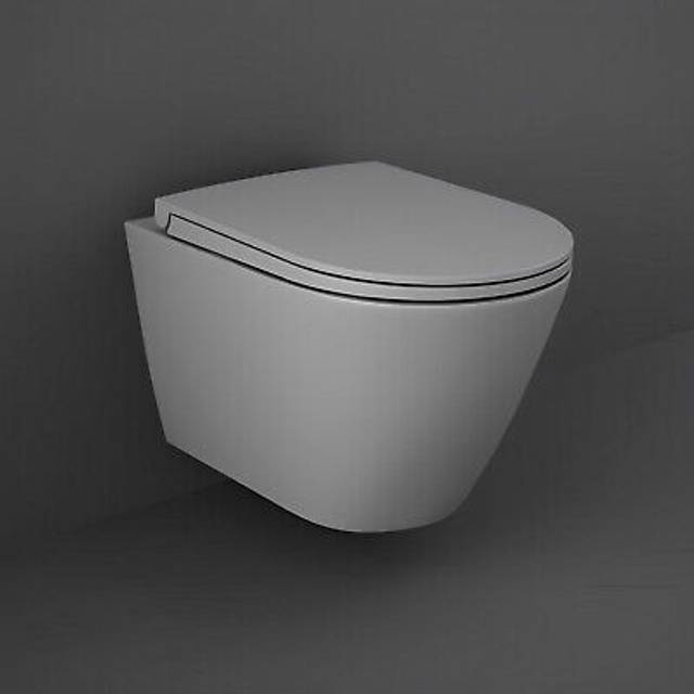 Rak Feeling Rimless Wall Hung Toilet with Soft Close Seat - Matt Grey