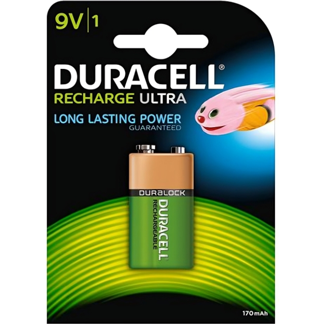 Duracell Rechargeable 9V PP3 HR22 170mAh Rechargeable Battery | 1 Pack