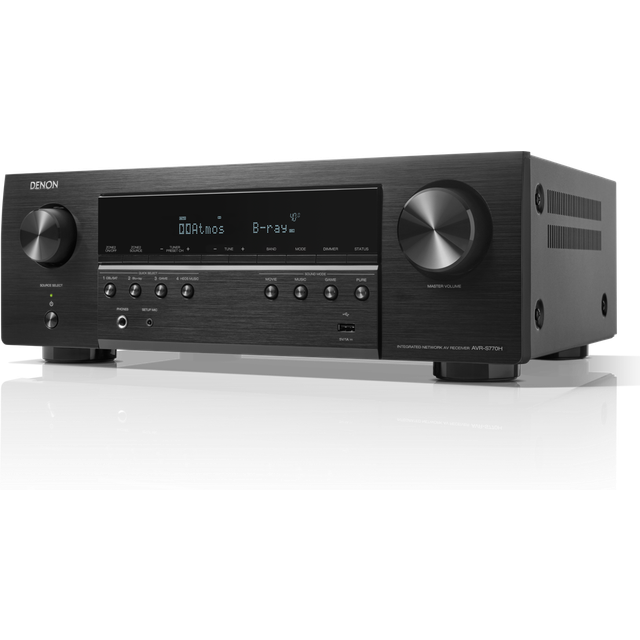 Denon AVR-S770H 7.2-kanal AV-mottagare med Dolby Atmos, DTS:X, 6 HDMI-ingångar och 1 utgång, 8K HDMI, Bluetooth, WLAN, AirPlay 2, HEOS Multiroom, Alexa kompatibel