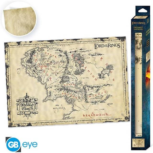 Herr der Ringe Poster LOTR Karte von Mittelerde