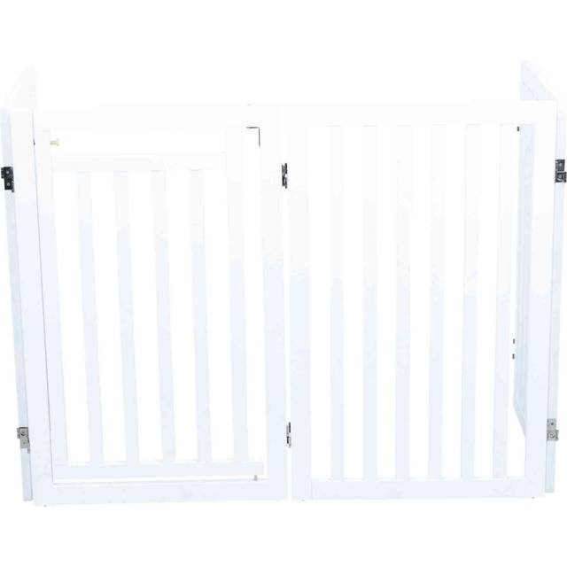 Trixie 39363 Hundspärrgaller, 4 Delar, Med Liten Dörr, 60–160 × 81 cm, Vit