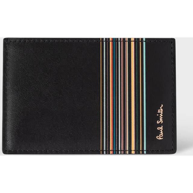 Paul Smith "Signature Stripe Block" Card Holder - Black   - U