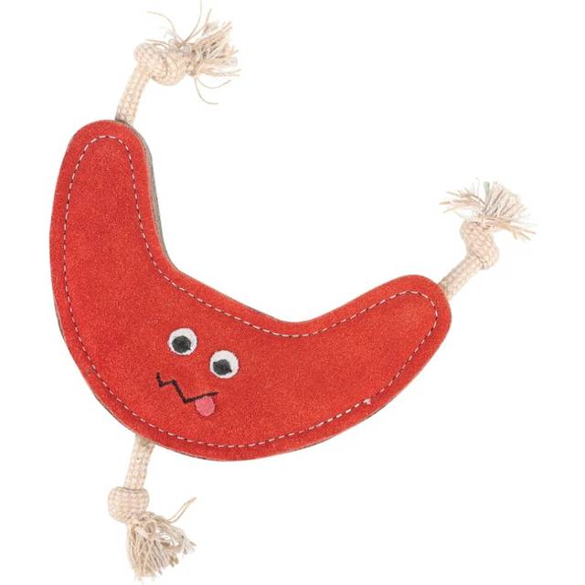 Benji & Flo Crazy Faces Bounce Back Boomerang Suede Rope Dog Toy