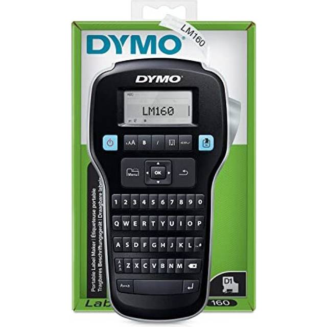 Dymo LabelManager 160 Label Maker | Handheld Label Printer with QWERTY Keyboard | Includes Black & White D1 Label Tape (12mm) | for Home & Office