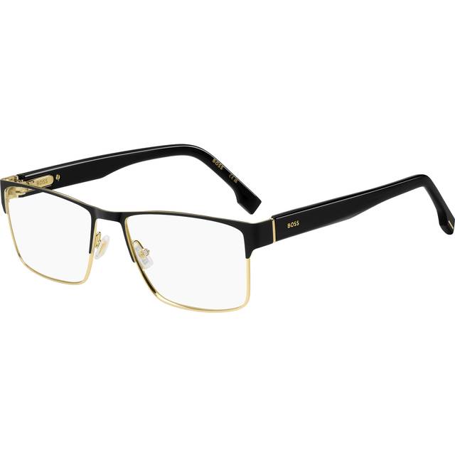 BOSS 1764 I46 Men's Eyeglasses Gold Size 57 (Frame Only) - Blue Light Block Available - Black On Gold (57)