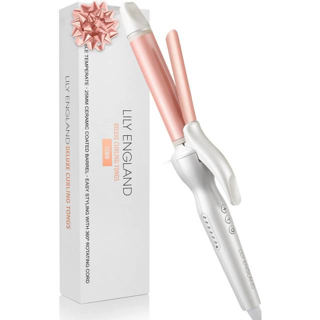 25mm Curling Tongs - Ceramic Hair Curling Wand, Fast Heat-up Hair Tongs with Adjustable Temperature & Auto-Shut Off - Dual Voltage Hair Curler for