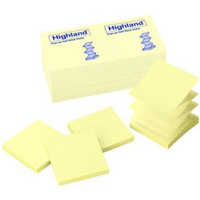 3M Company  Highland Pop-Up Notes 3 X 3 Yew 12 Pads