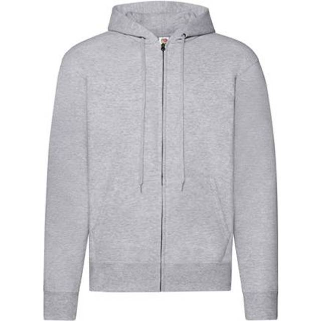Zip Through Hooded Sweatshirt Hoodie - Grey - XL