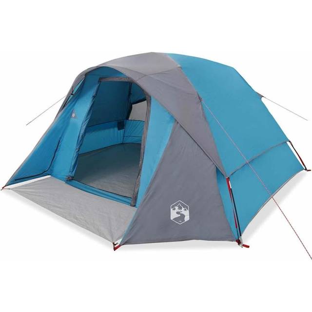 vidaXL Camping Tent Cabin 4-Person Blue Waterproof