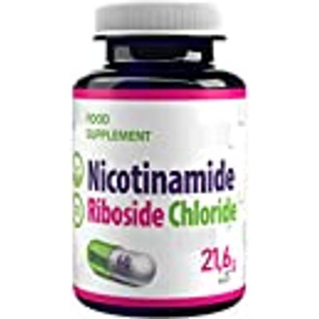 NAD+ Nicotinamidribosidklorid (Nicotinamide Ribose Chloride) 300mg 60 vegan kapslar, Laboratorietestad, hög styrka, Gluten- och GMO-fri