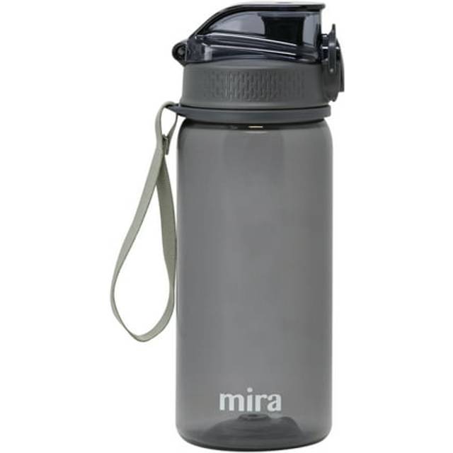 MIRA Reusable Tritan Water Bottle | BPA-Free Plastic Sports Water Bottle | Leak Proof Locking Flip Top Lid with Easy Flow Spout (17 oz (500 ml)  Charc