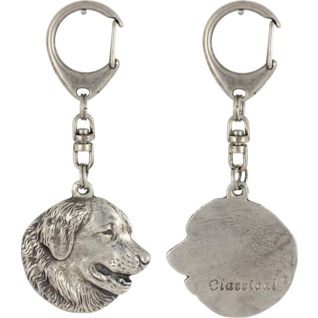 Leonberger - Silver-plated key ring with dog, handbag decoration, backpack pendant by Art-Dog brand silver