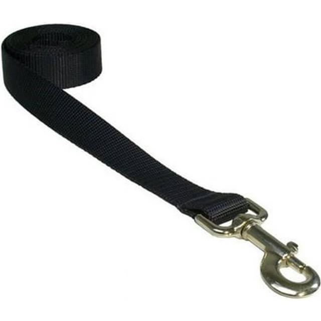 Sassy Dog Wear SOLID BLACK MED-L 6 ft. Nylon Webbing Dog Leash, Black - Medium